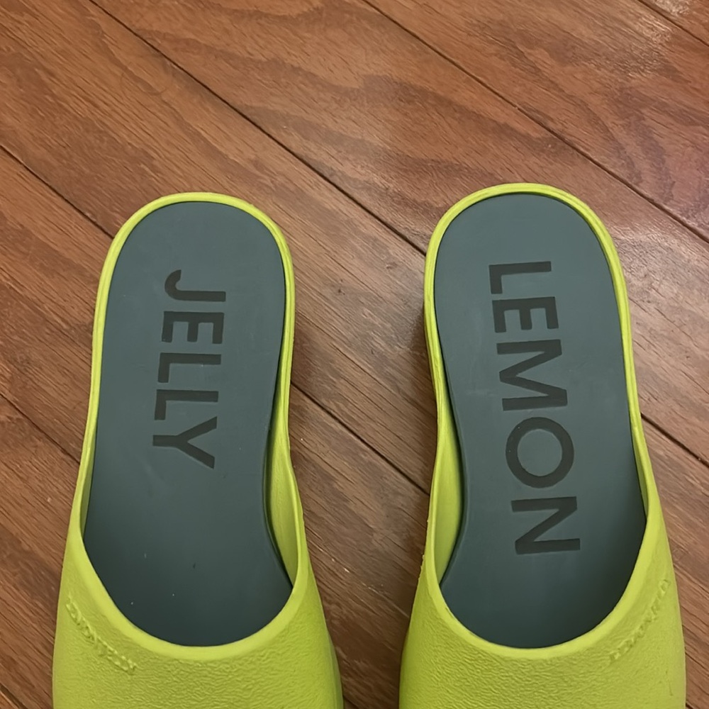 Lemon Jelly Lime Green Platform Slide Sandals - Picture 2 of 4